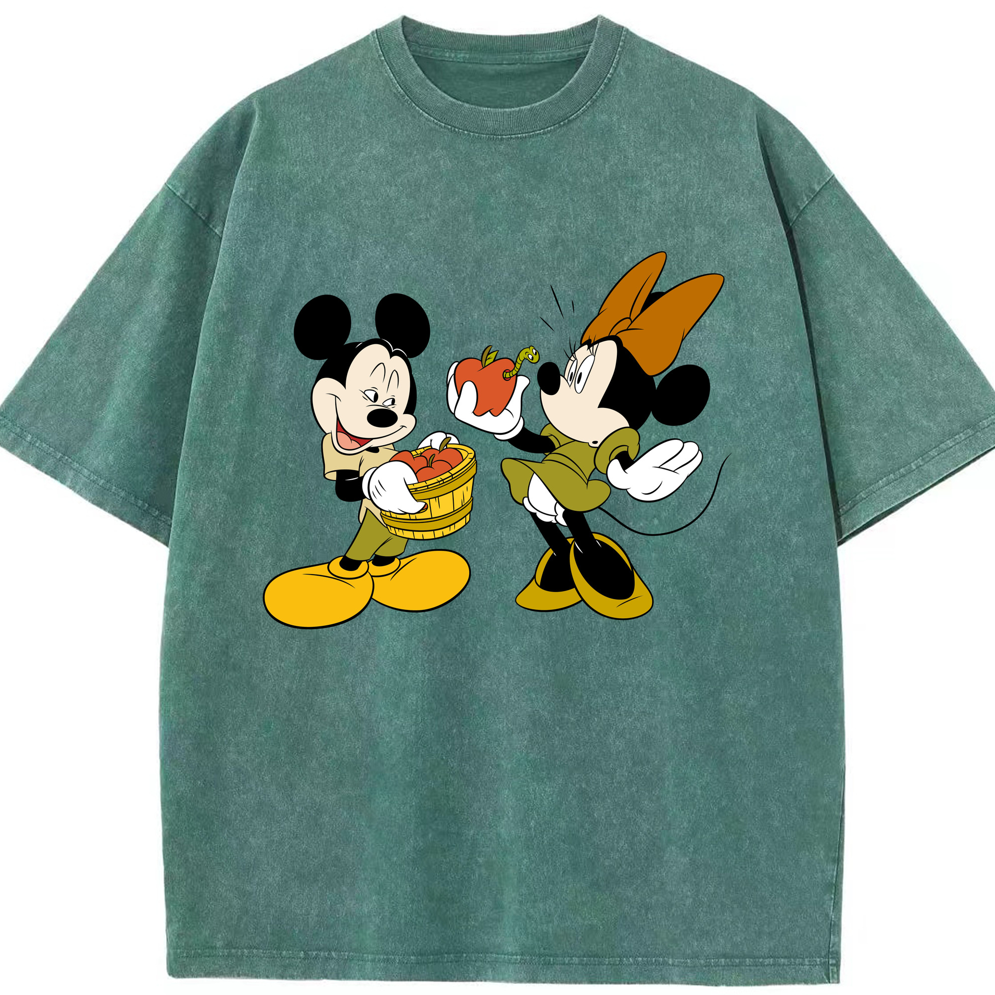 （画像用） ミッキーマウス Mickey Mouse 綿100% ヴィンテージ風 半袖Tシャツ（フロントプリント）